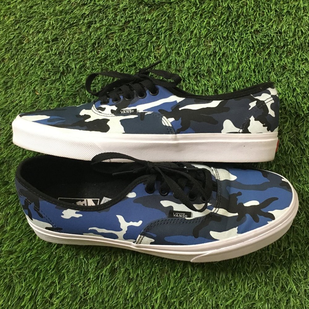 Vans Authentic (Pop Camo) Black/Blue Men's Sz 11